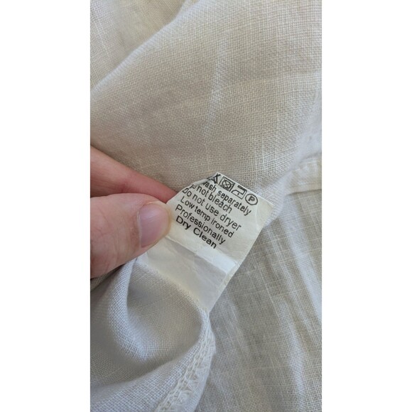 Terzo Millennio Womens Linen Tunic Top Medium Lagenlook Button Back Natural - Picture 7 of 9
